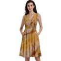 Homemade Flan Extreme Close-up Texture Sleeveless V-Neck Skater Dress with Pockets View1