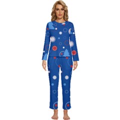 Christmas Pattern Tree Design Womens  Long Sleeve Lightweight Pajamas Set by Paksenen