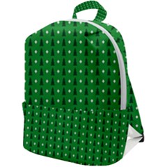 Green Christmas Tree Pattern Background Zip Up Backpack by Paksenen