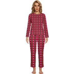 Snowflake Christmas Tree Pattern Womens  Long Sleeve Lightweight Pajamas Set by Paksenen