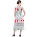 Red Green And Blue Christmas Themed Illustration Round Neck Boho Dress View2