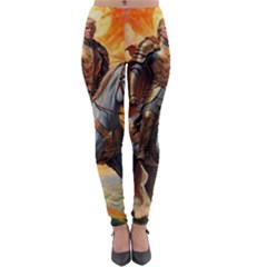 Heroic Trump Warrior In Golden Armor Lightweight Velour Leggings by AwesomeSauce