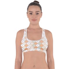 Shells Pattern Cross Back Hipster Bikini Top  by designsbymallika