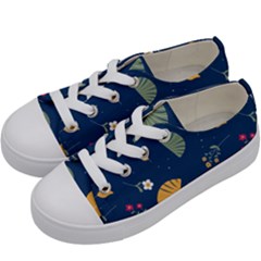 Cute Korean Pattern Kids  Low Top Canvas Sneakers by designsbymallika