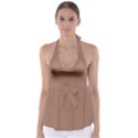 Mocha Mousse Hex Code #a47864 Tie Back Tankini Top View1