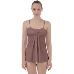 Mocha Mousse Hex Code #a47864 Babydoll Tankini Set by dressshop