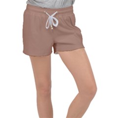 Mocha Mousse Hex Code #a47864 Women s Velour Lounge Shorts by dressshop