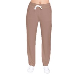 Mocha Mousse Hex Code #a47864 Women Velvet Drawstring Pants by dressshop