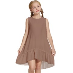 Mocha Mousse Hex Code #a47864 Kids  Frill Swing Dress by dressshop