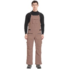 Mocha Mousse Hex Code #a47864 Men s Side Zip Front Pouch Ski And Snowboard Bib Pants	 by dressshop