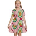 Avo Merry Christmas, Candies, Candy Cane Kids  Short Sleeve Tiered Mini Dress View1