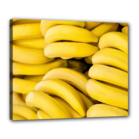 Bananas, Macro, Fruits, Ripe Bananas Canvas 20  X 16  (stretched) by kyorashop23