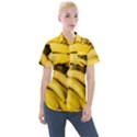 Bananas, Macro, Fruits, Ripe Bananas Women s Short Sleeve Pocket Shirt View1