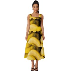 Bananas, Macro, Fruits, Ripe Bananas Square Neckline Tiered Midi Dress by kyorashop23