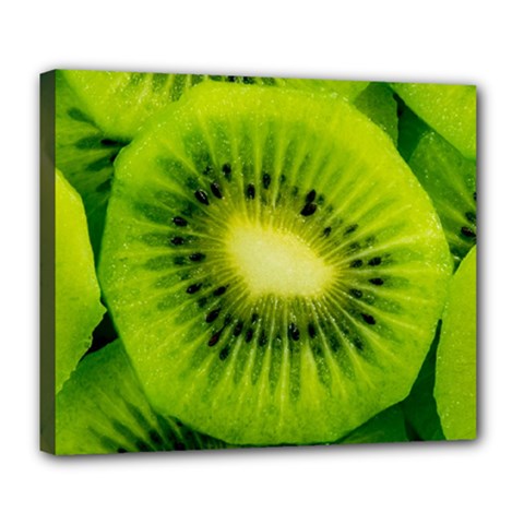 Kiwi Fruits, Close-up, Exotic Fruit Deluxe Canvas 24  X 20  (stretched) by kyorashop23