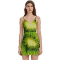 Kiwi Fruits, Close-up, Exotic Fruit Body Wrap Sleeveless V-Neck Mini Dress View1