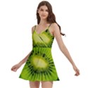 Kiwi Fruits, Close-up, Exotic Fruit Body Wrap Sleeveless V-Neck Mini Dress View2