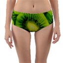 Kiwi Fruits, Close-up, Exotic Fruit Reversible Mid-Waist Bikini Bottoms View1