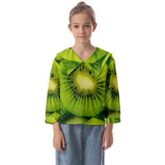 Kiwi Fruits, Close-up, Exotic Fruit Kids  Sailor Shirt by kyorashop23