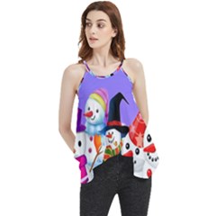 Let s Have Fun With Snowmen Flowy Camisole Tank Top by kyorashop23