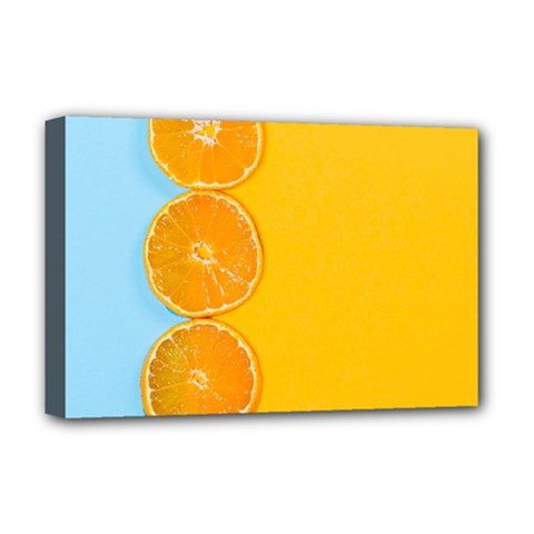 Orange, Slices, Fruit, Citrus Deluxe Canvas 18  X 12  (stretched) by kyorashop23