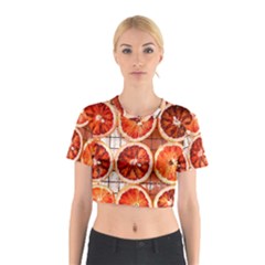 Peorange, Fruit, Citrus Cotton Crop Top by kyorashop23