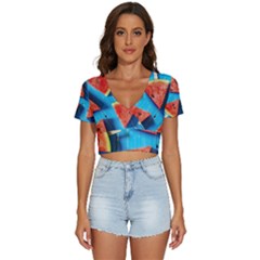 Watermelons, Fruits V-neck Crop Top by kyorashop23