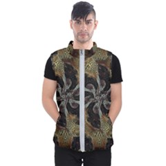 Abstract Ornate Organic Texture Design Print Men s Puffer Vest by dflcprintsclothing