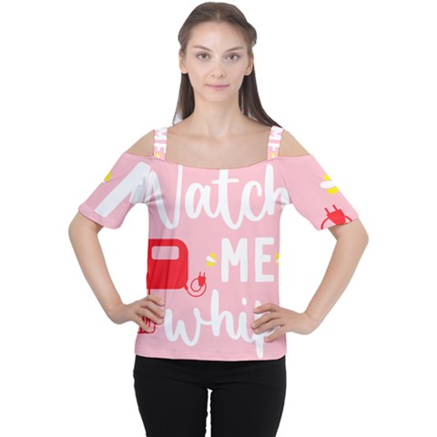 Watch Me Whip  Cutout Shoulder T-shirt by ConteMonfrey