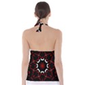 Red Shapes Mandala   Tie Back Tankini Top View2