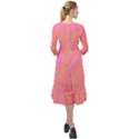 Geometric Pink Ocean  Ruffle End Midi Chiffon Dress View2