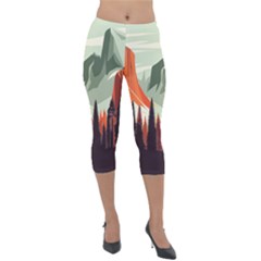 Mountains Lightweight Velour Capri Leggings  by Salmanaz77