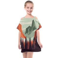 Mountains Kids  One Piece Chiffon Dress by Salmanaz77