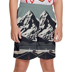 Mountains Kids  Basketball Shorts