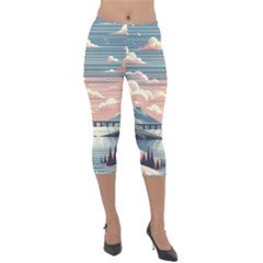 Artwork Painting Sculpture Nature Lightweight Velour Capri Leggings  by Salmanaz77