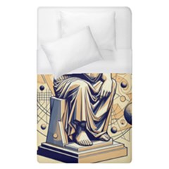 Thinker Sculpture Design Geometric Duvet Cover (single Size) by Salmanaz77