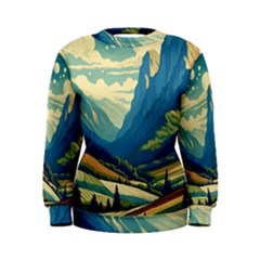 Mountains Nature Forest Landscape Women s Sweatshirt by Salmanaz77