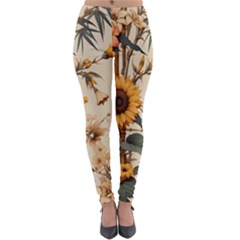 Sunflower Flowers Nature Trees Lightweight Velour Leggings by Salmanaz77