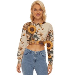 Sunflower Flowers Nature Trees Lightweight Long Sleeve Sweatshirt by Salmanaz77