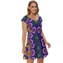 Mandala Fishes   Short Sleeve Tiered Mini Dress View3