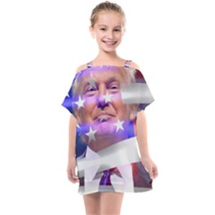 Donald Trump Flag Kids  One Piece Chiffon Dress by vintagetrump