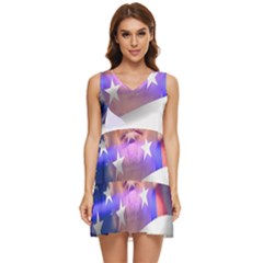 Donald Trump Flag Tiered Sleeveless Mini Dress by vintagetrump