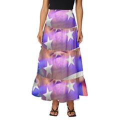 Donald Trump Flag Tiered Ruffle Maxi Skirt by vintagetrump