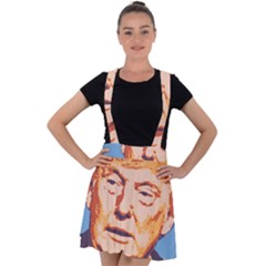 Orange Donald Trump Velvet Suspender Skater Skirt by vintagetrump