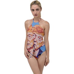 Orange Donald Trump Go With The Flow One Piece Swimsuit by vintagetrump