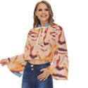 Orange Donald Trump Boho Long Bell Sleeve Top View2