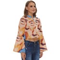 Orange Donald Trump Boho Long Bell Sleeve Top View3