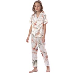 Floral Design Kids  Satin Short Sleeve Pajamas Set by myclothy