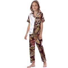 Floral Design 02 Kids  Satin Short Sleeve Pajamas Set by myclothy