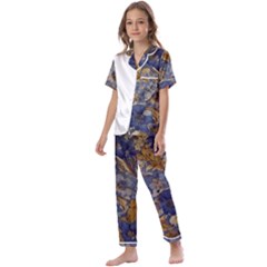 Floral Design 04 Kids  Satin Short Sleeve Pajamas Set by myclothy